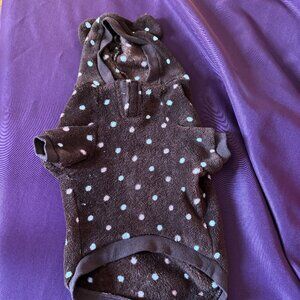 Top Paw Polka Dot Dog Hoodie – Brown | Size Large (Runs Small)
